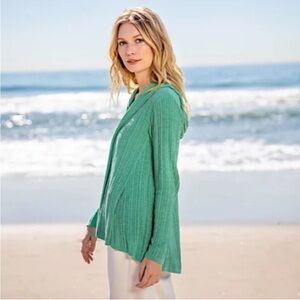 Barefoot Dreams CozyChic Ultra Lite Cardigan in Green